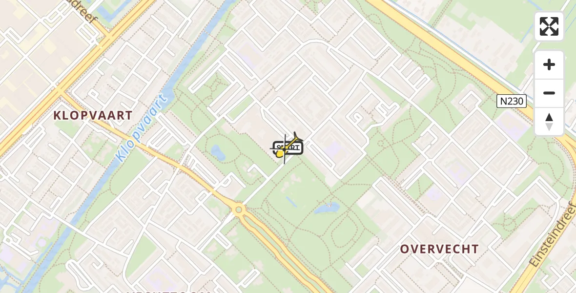 Routekaart van de vlucht: Lifeliner 1 naar Utrecht, Minaretdreef