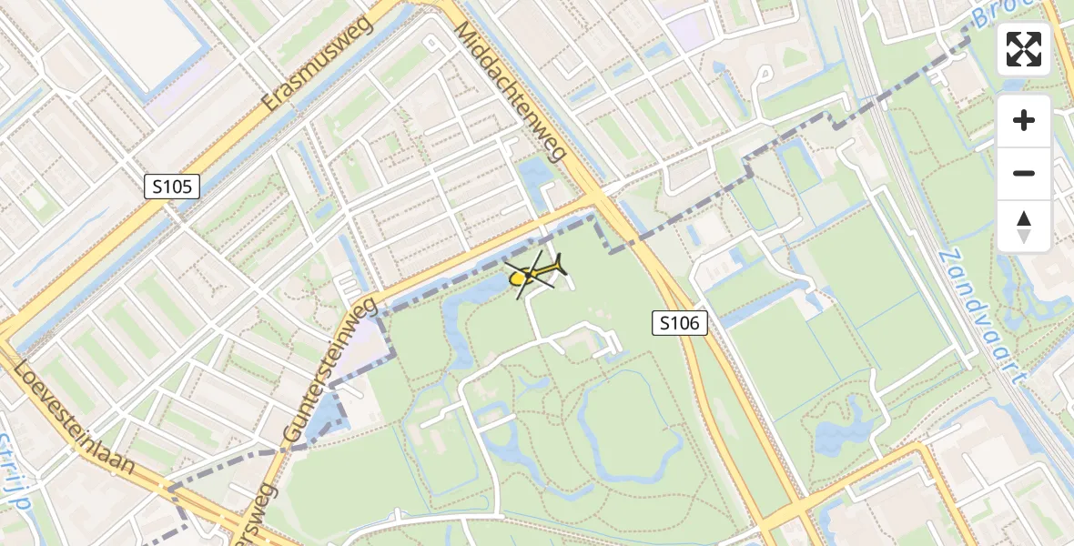 Routekaart van de vlucht: Lifeliner 2 naar Rijswijk