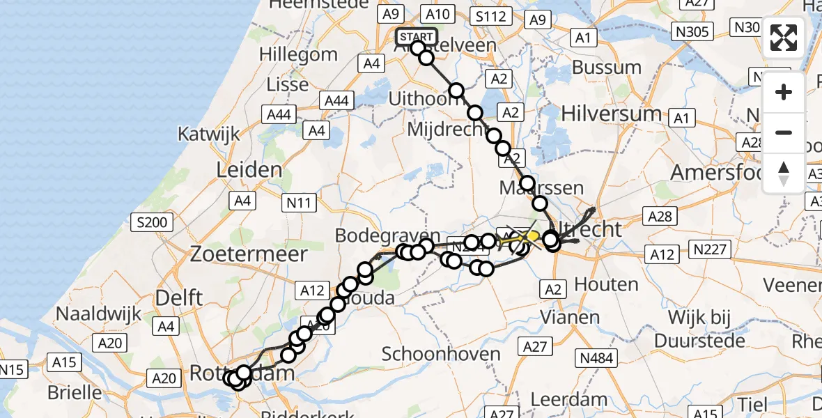 Routekaart van de vlucht: Politieheli naar Harmelen, Kemajoranstraat