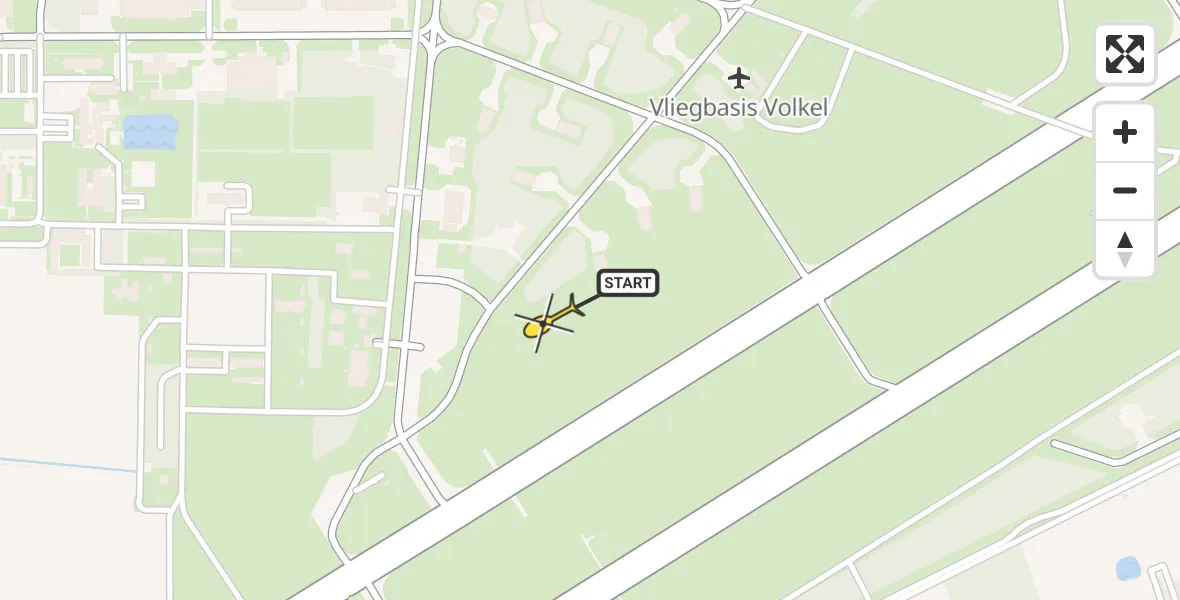 Routekaart van de vlucht: Lifeliner 3 naar Vliegbasis Volkel, Zeelandsedijk