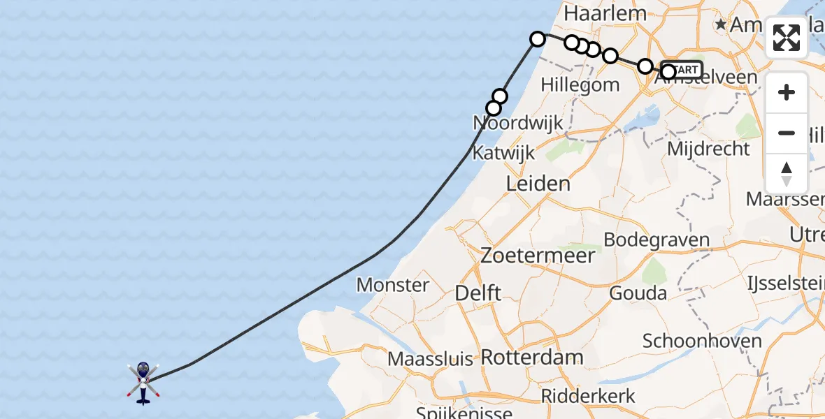 Vluchtroute Politiehelikopter Schiphol - , 06 oktober 2025, 13:23