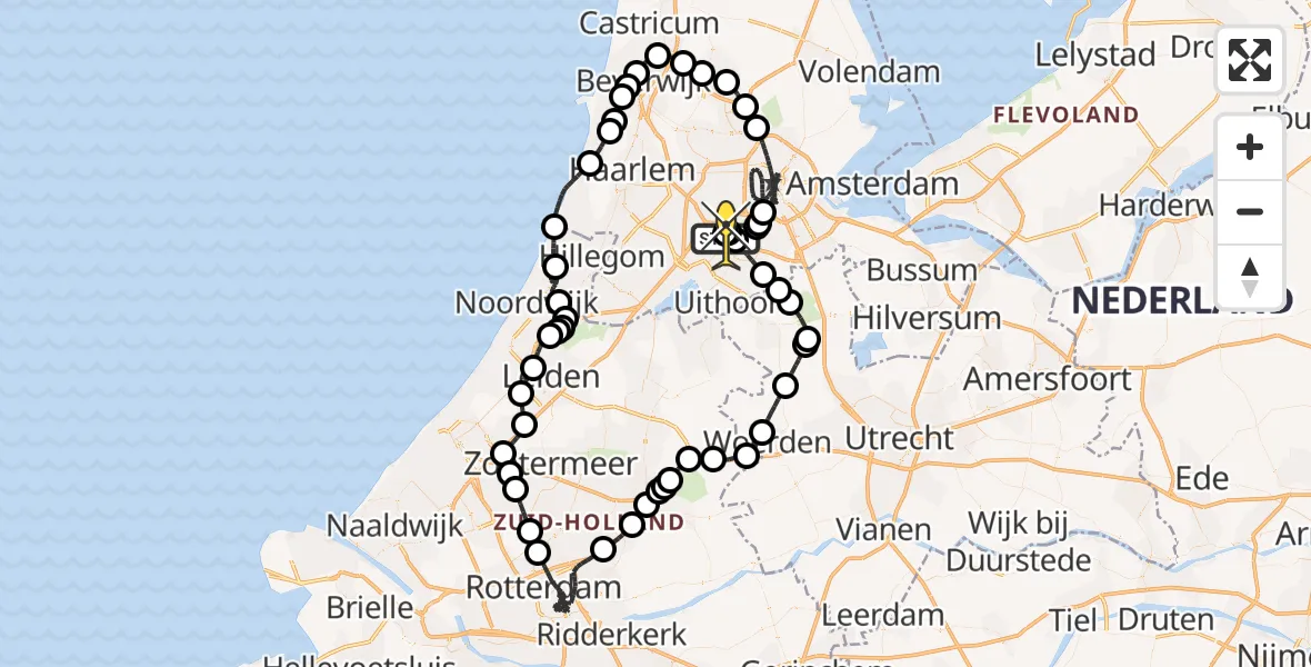 Routekaart van de vlucht: Politieheli naar Schiphol, Kajuitstraat