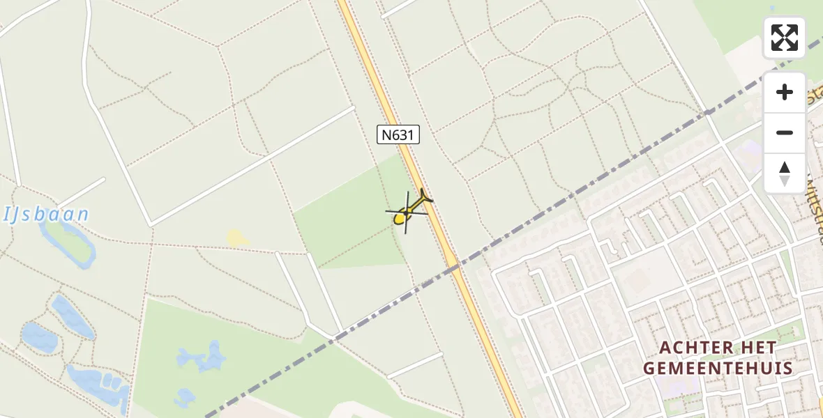 Routekaart van de vlucht: Lifeliner 2 naar Dorst