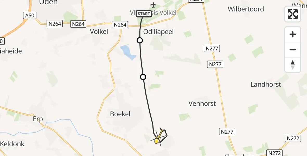 Routekaart van de vlucht: Lifeliner 3 naar Boekel, Rouwstraat