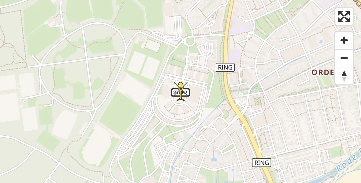 Routekaart van de vlucht: Politiehelikopter naar Apeldoorn, Frankenlaan