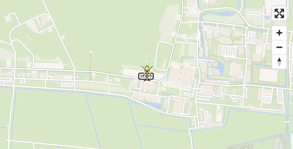 Routekaart van de vlucht: Ambulanceheli naar Vliegbasis Leeuwarden, Keegsdijkje