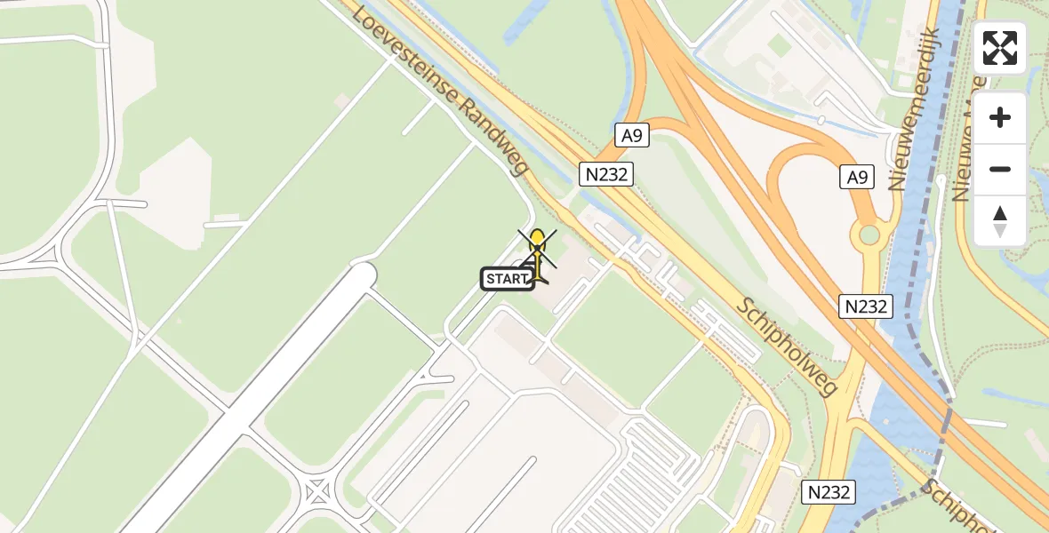 Vluchtroute Politiehelikopter van Schiphol naar Schiphol