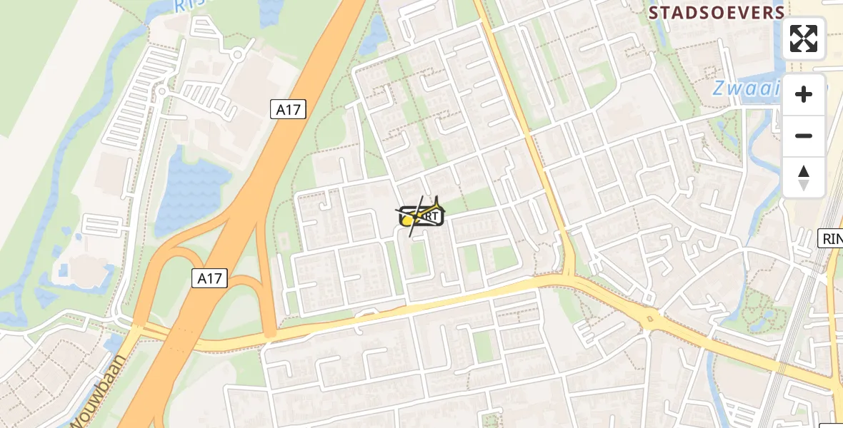 Routekaart van de vlucht: Lifeliner 2 naar Roosendaal, Lucas van Leydenstraat