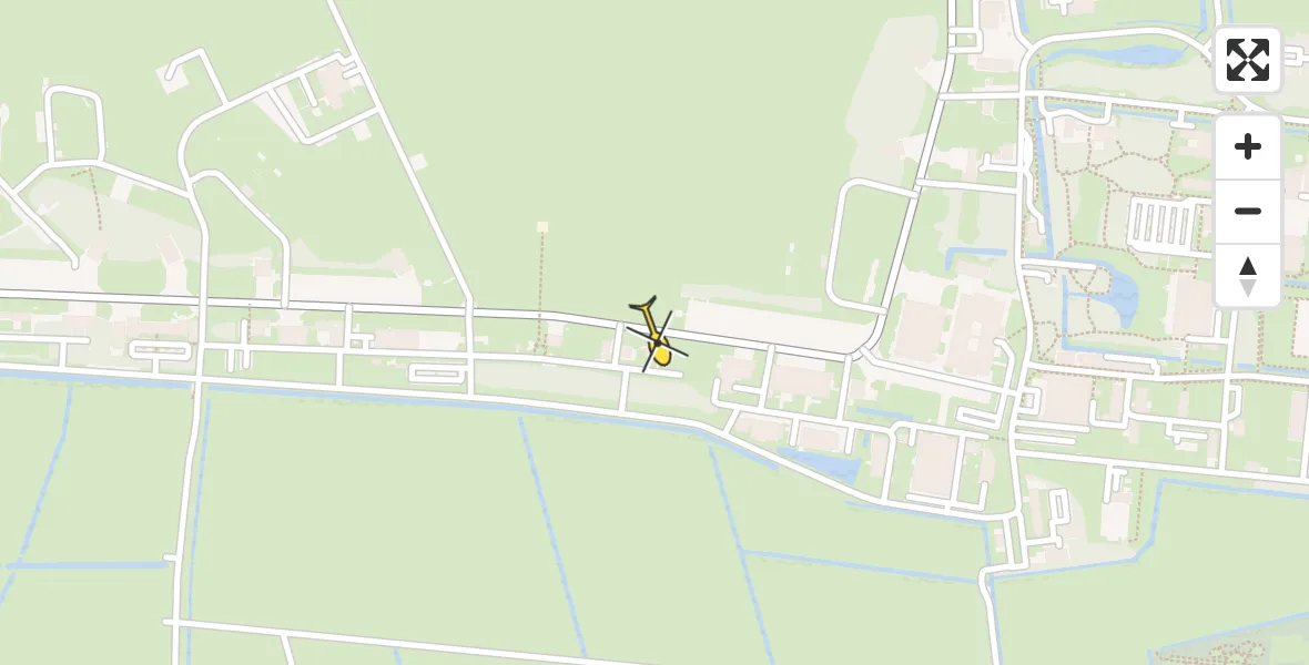 Routekaart van de vlucht: Ambulanceheli naar Vliegbasis Leeuwarden