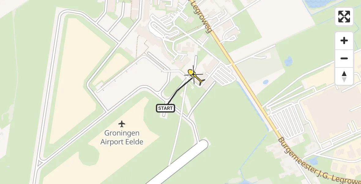 Routekaart van de vlucht: Lifeliner 4 naar Groningen Airport Eelde, Machlaan