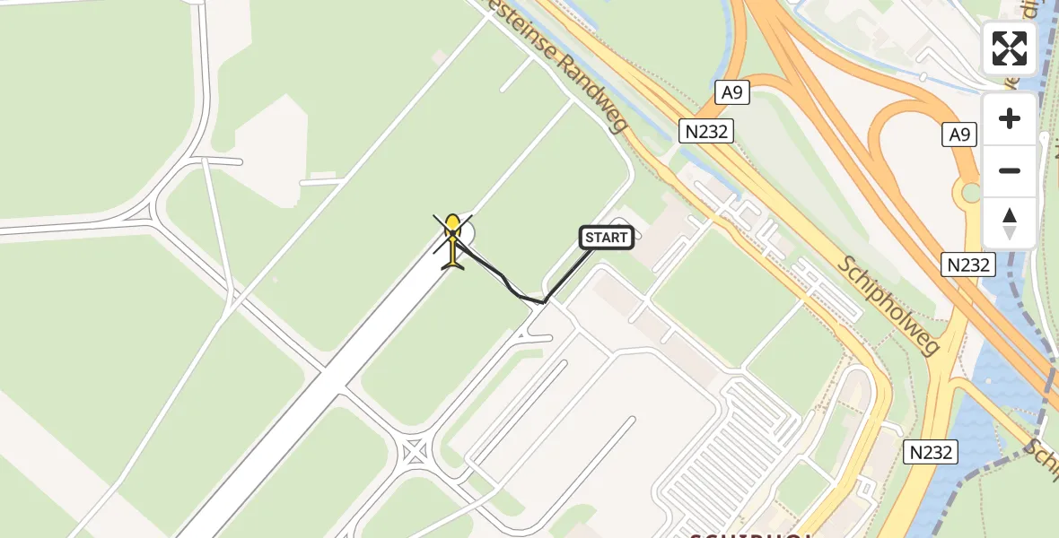 Vluchtroute Politiehelikopter van Schiphol naar Schiphol