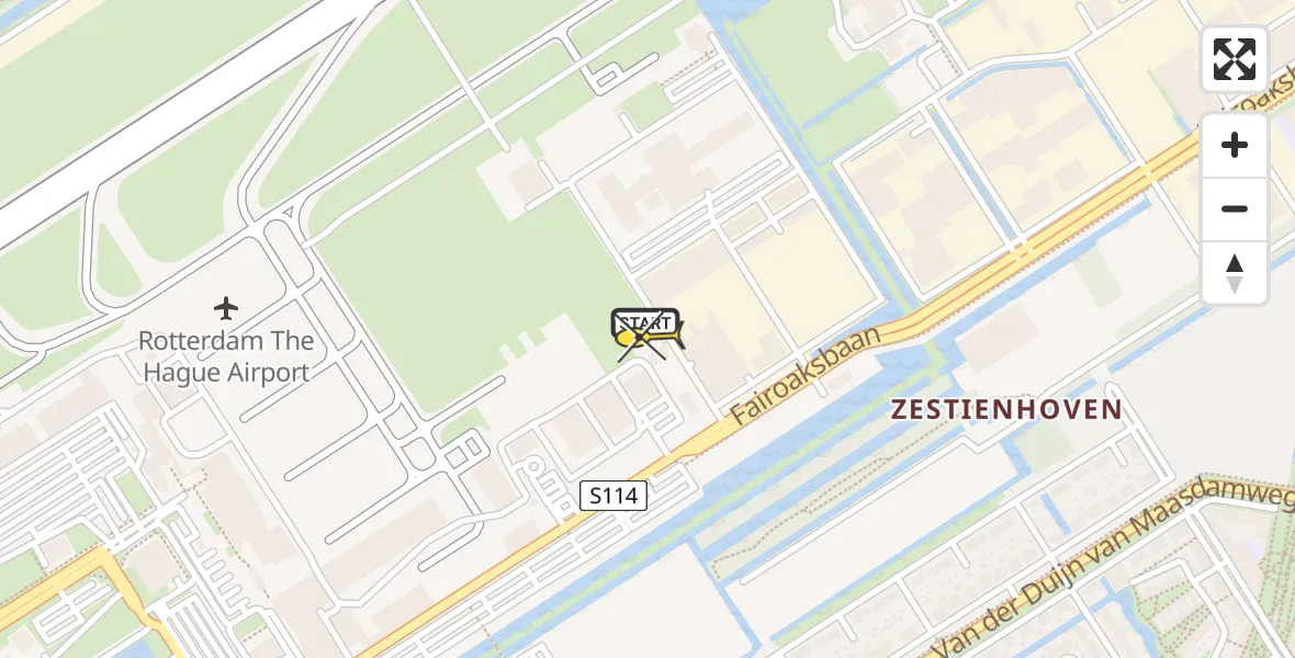 Routekaart van de vlucht: Lifeliner 2 naar Rotterdam The Hague Airport, Brandenburgbaan