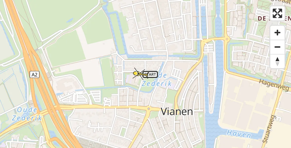 Routekaart van de vlucht: Lifeliner 2 naar Vianen, De Bleek