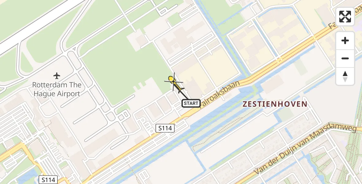 Routekaart van de vlucht: Lifeliner 2 naar Rotterdam The Hague Airport, Brandenburgbaan