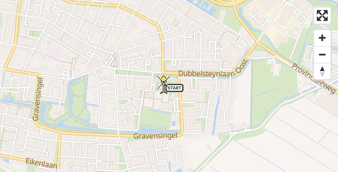 Routekaart van de vlucht: Lifeliner 2 naar Dordrecht, Dubbelsteynlaan Oost