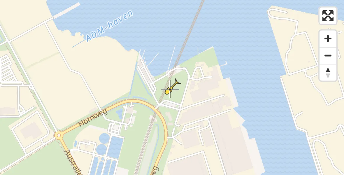 Routekaart van de vlucht: Lifeliner 1 naar Amsterdam Heliport