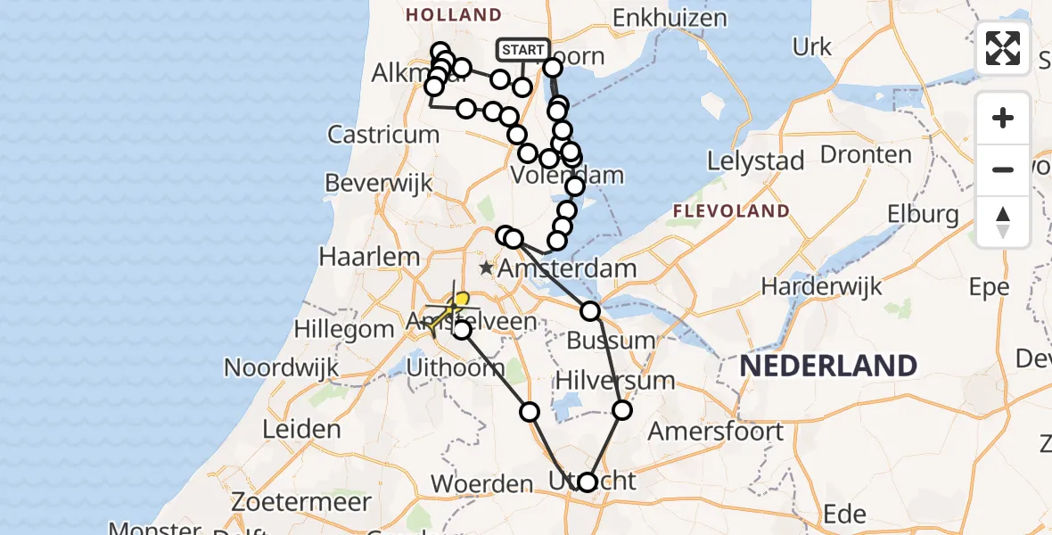 Routekaart van de vlucht: Politieheli naar Schiphol, Het Schot