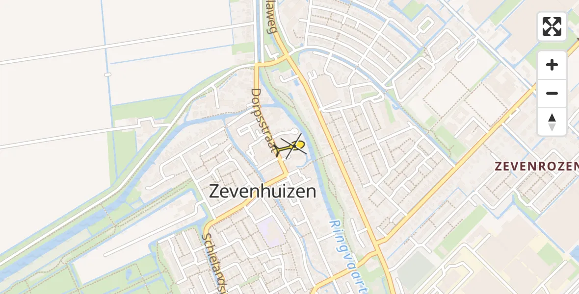 Routekaart van de vlucht: Lifeliner 1 naar Zevenhuizen