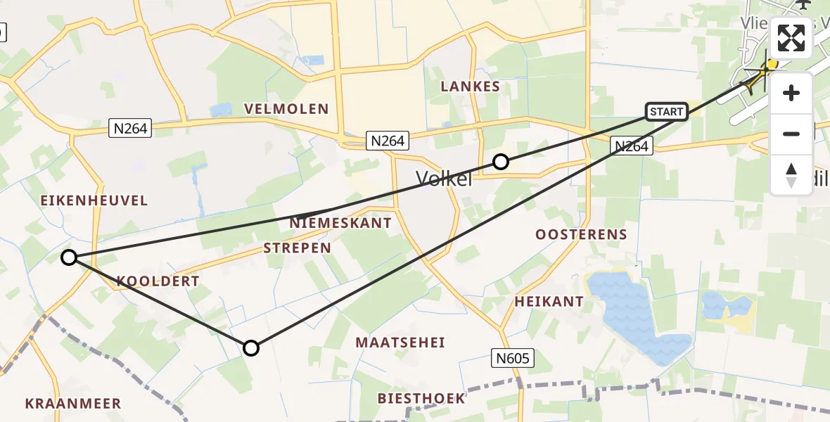 Routekaart van de vlucht: Lifeliner 3 naar Vliegbasis Volkel, Jochem de Wildstraat