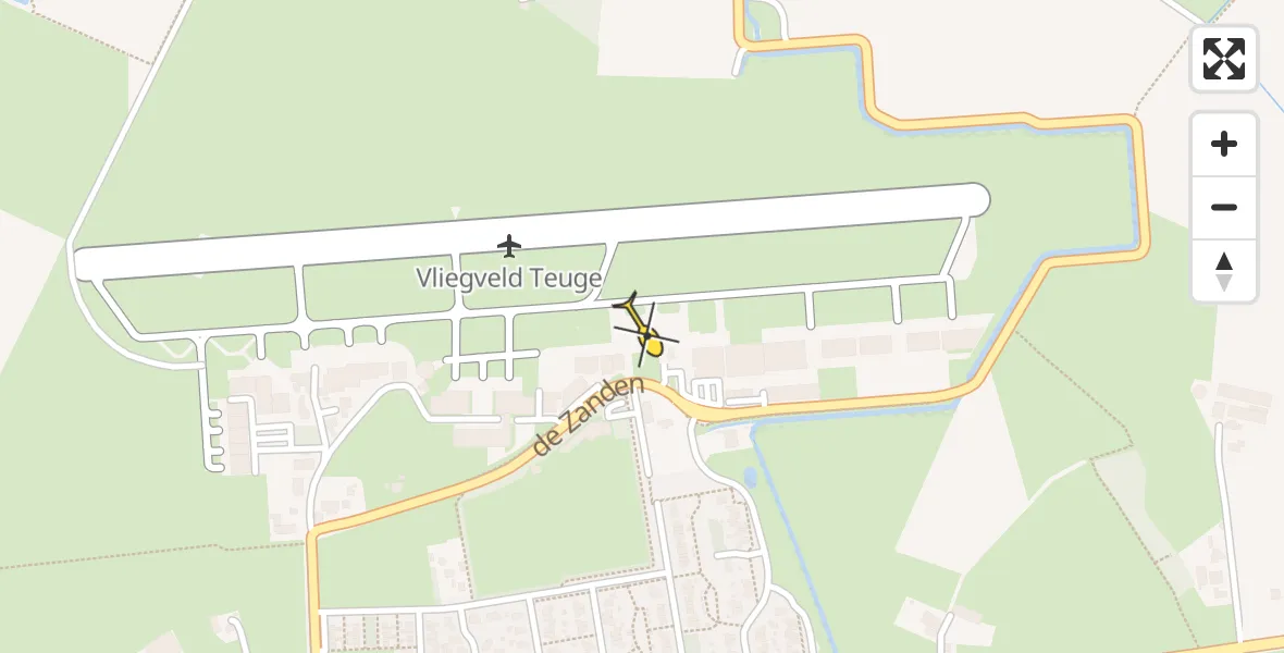 Routekaart van de vlucht: Politiehelikopter naar Vliegveld Teuge