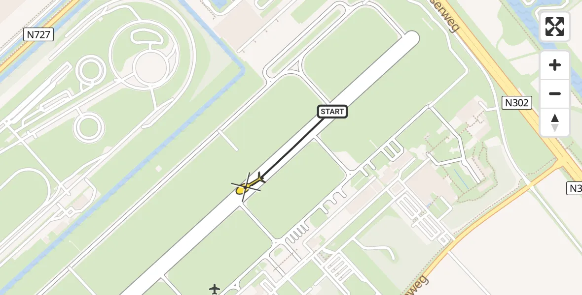 Routekaart van de vlucht: Politiehelikopter naar Lelystad Airport, Emoeweg