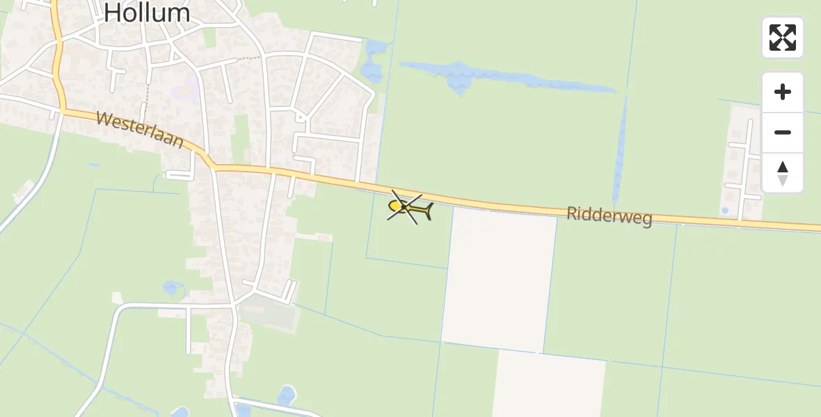 Routekaart van de vlucht: Ambulanceheli naar Hollum