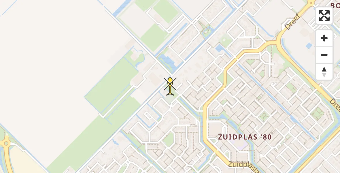 Routekaart van de vlucht: Lifeliner 2 naar Waddinxveen