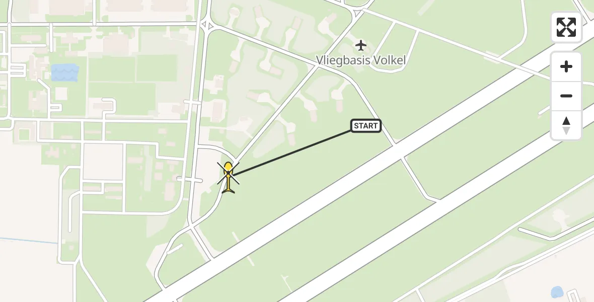 Routekaart van de vlucht: Lifeliner 3 naar Vliegbasis Volkel, Zeelandsedijk