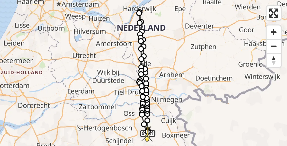 Routekaart van de vlucht: Lifeliner 3 naar Vliegbasis Volkel, Trentse Bossen