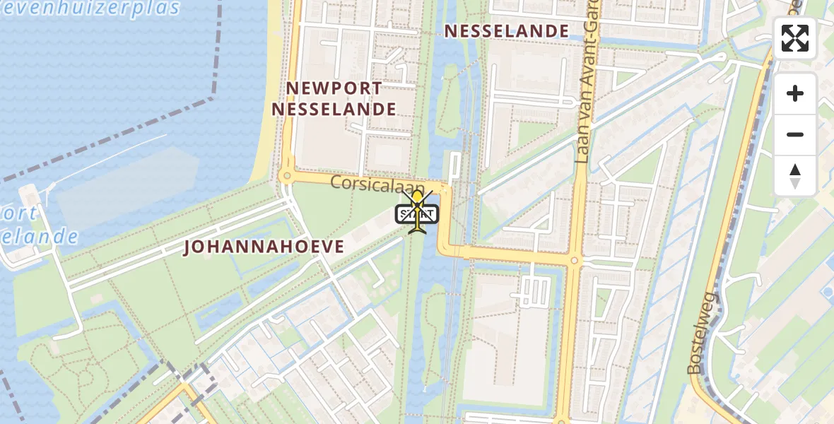 Routekaart van de vlucht: Lifeliner 1 naar Rotterdam, Wollefoppenweg