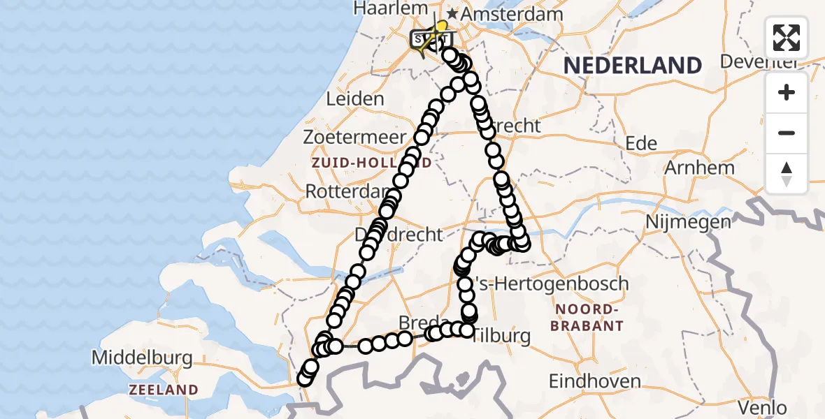 Vluchtroute Politiehelikopter van Schiphol naar Schiphol