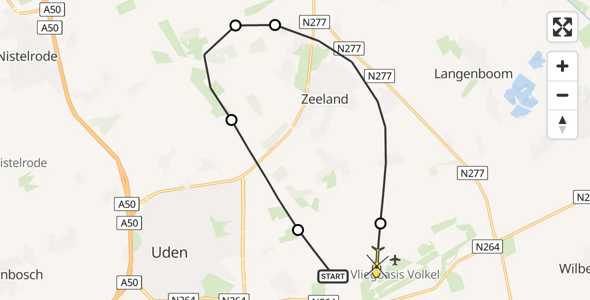 Routekaart van de vlucht: Lifeliner 3 naar Vliegbasis Volkel, Osseweg
