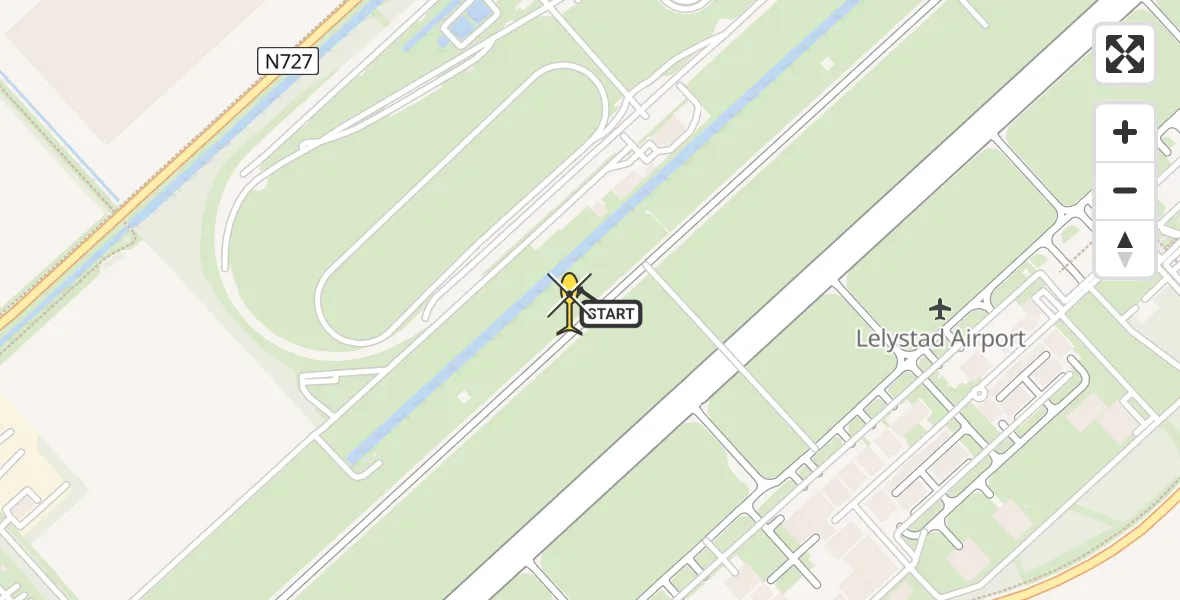 Routekaart van de vlucht: Politieheli naar Lelystad Airport, Talingweg
