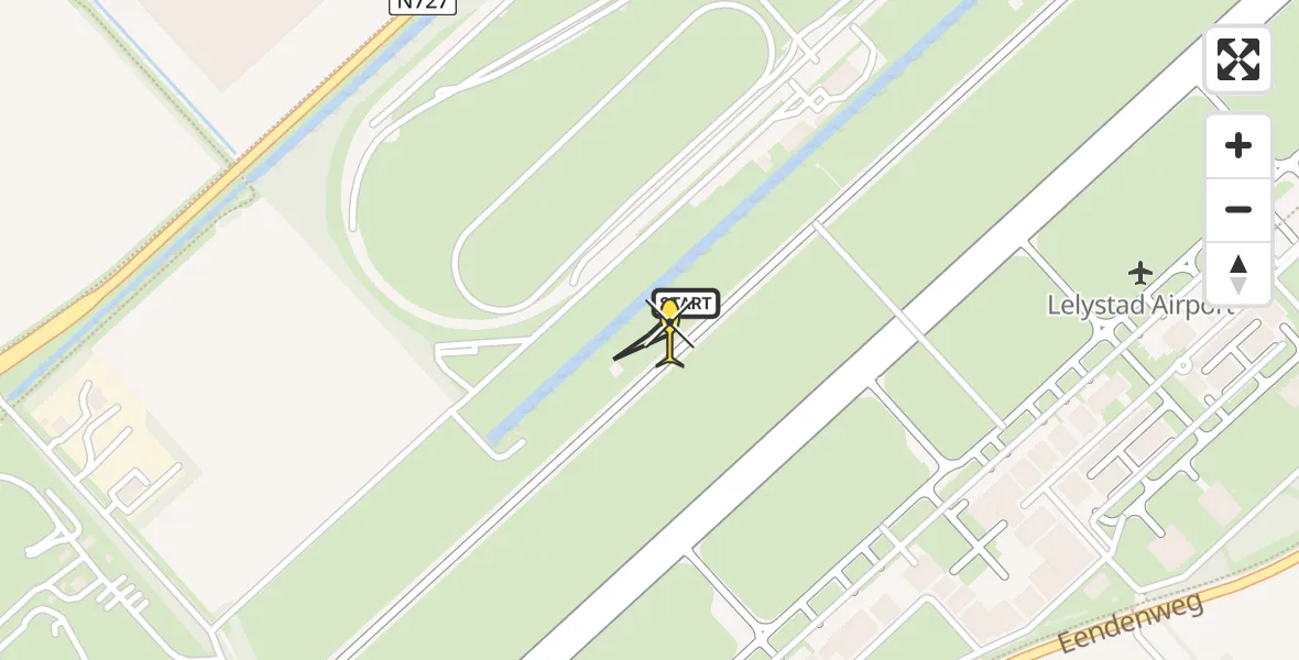 Routekaart van de vlucht: Politieheli naar Lelystad Airport, Talingweg