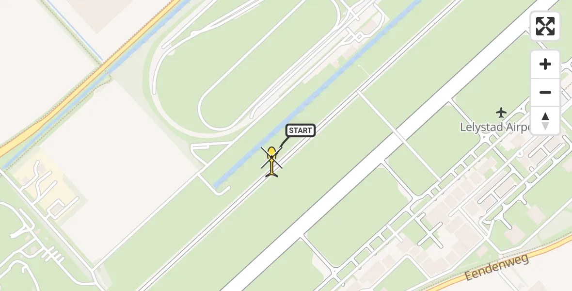 Routekaart van de vlucht: Politieheli naar Lelystad Airport, Talingweg