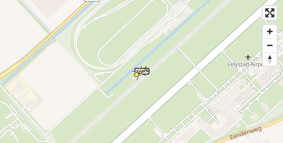 Routekaart van de vlucht: Politiehelikopter naar Lelystad Airport, Talingweg