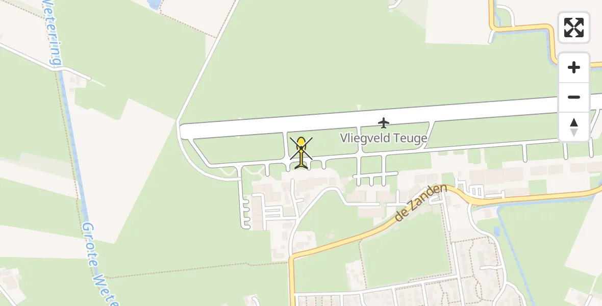 Routekaart van de vlucht: Politiehelikopter naar Vliegveld Teuge