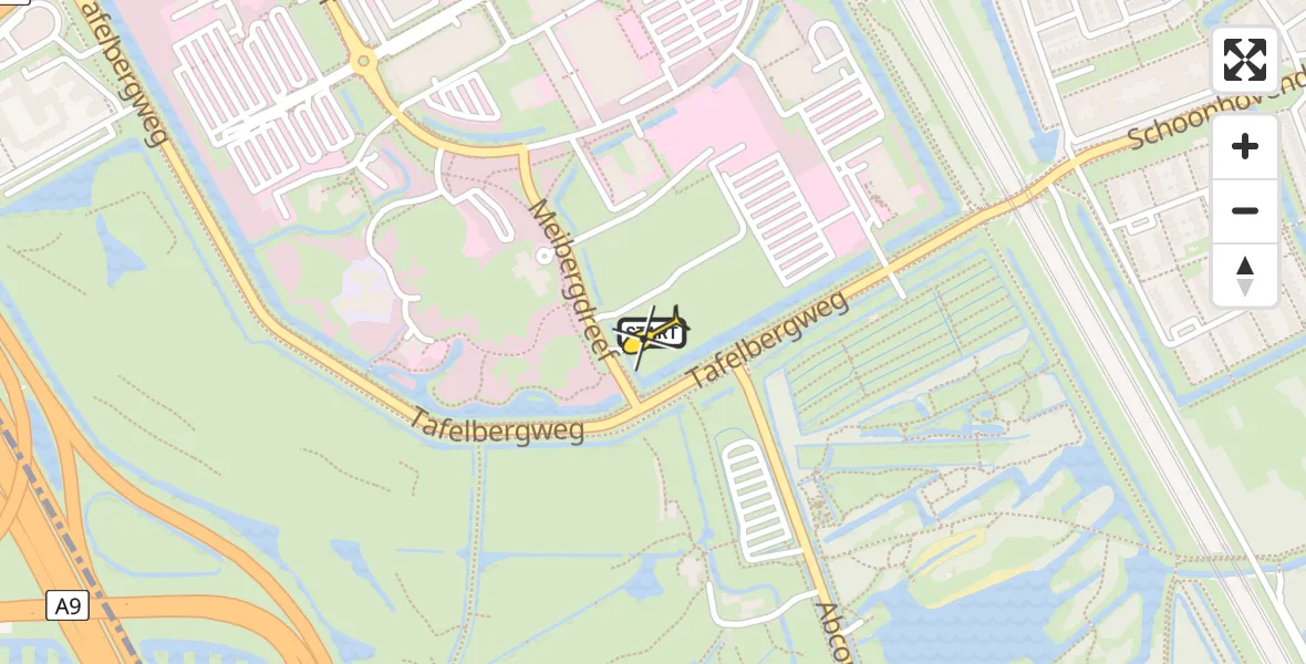 Routekaart van de vlucht: Lifeliner 1 naar Academisch Medisch Centrum (AMC), Helipad