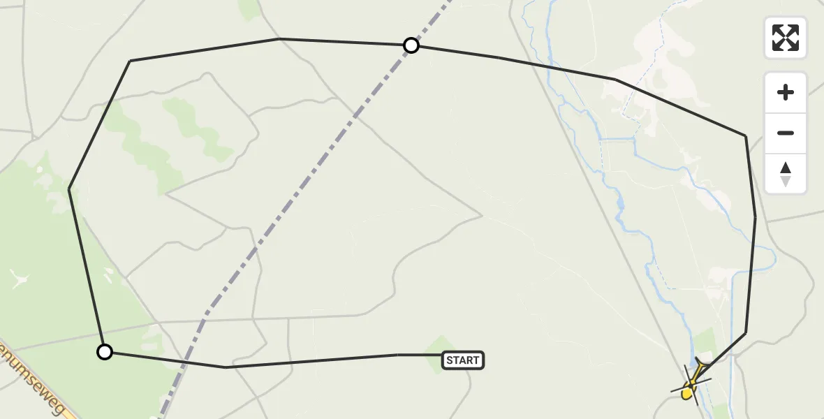 Routekaart van de vlucht: Politiehelikopter naar Ermelo, Cyriassischepad