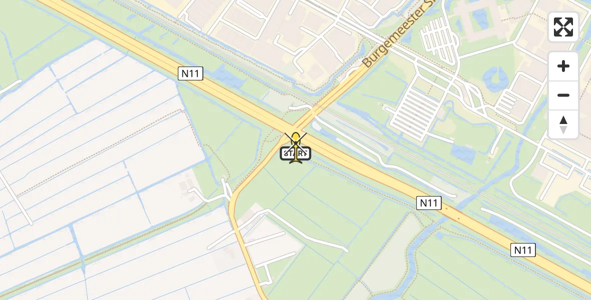 Routekaart van de vlucht: Lifeliner 2 naar Zoeterwoude, Ommedijkseweg