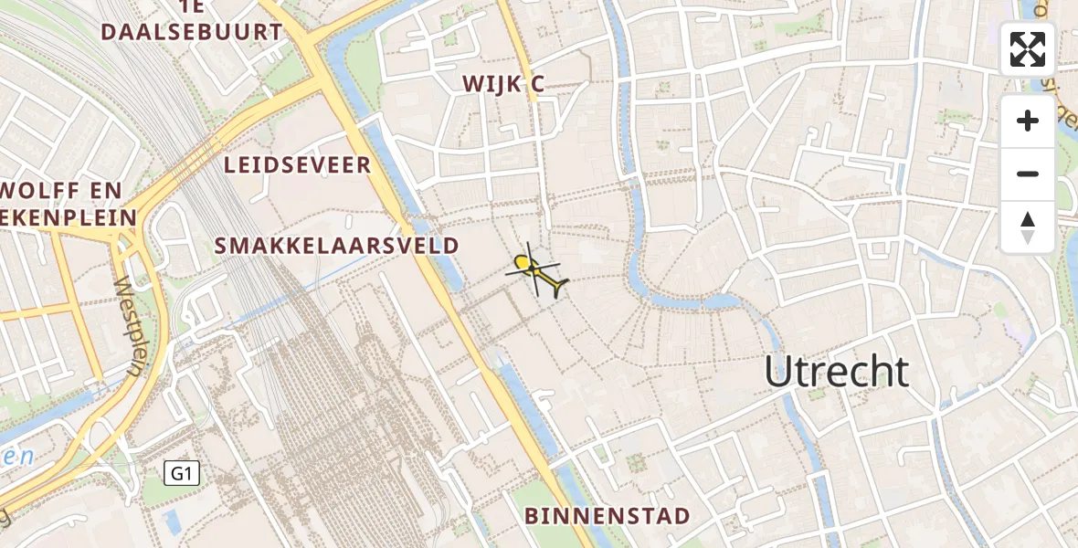 Routekaart van de vlucht: Lifeliner 1 naar Utrecht