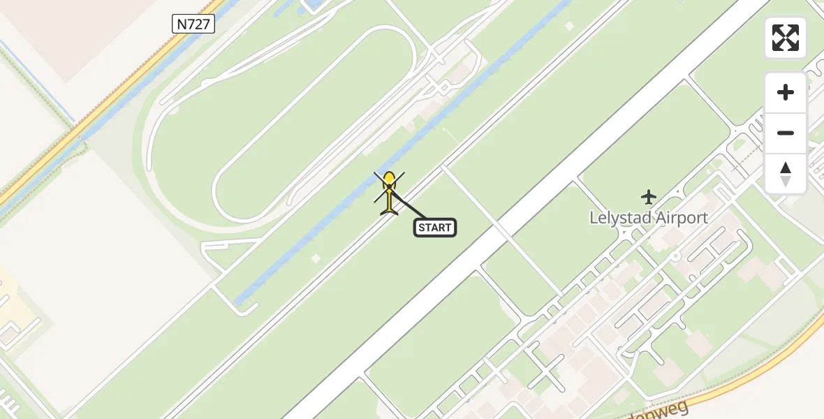 Routekaart van de vlucht: Politieheli naar Lelystad Airport, Talingweg
