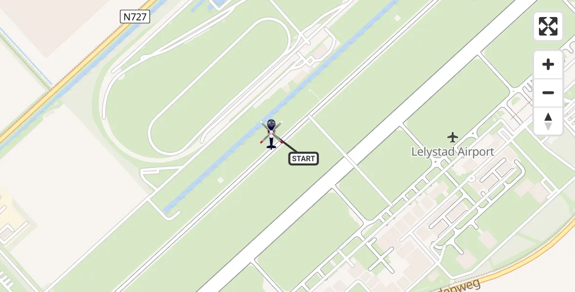 Vluchtroute Politiehelikopter Lelystad Airport - Lelystad Airport, 10 oktober 2025, 15:24