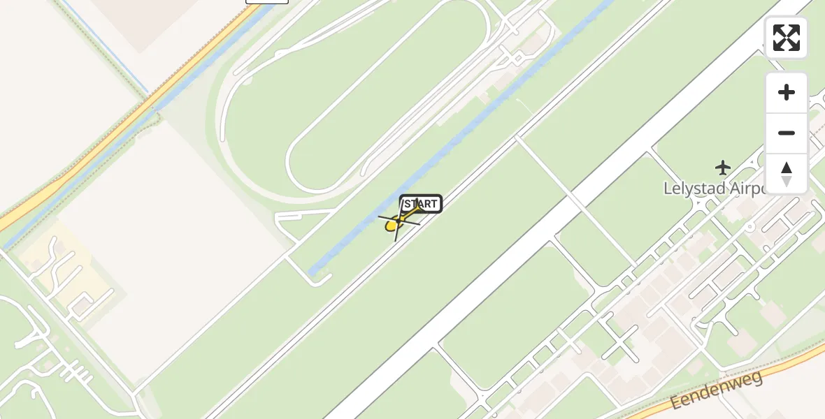 Routekaart van de vlucht: Politieheli naar Lelystad Airport, Talingweg