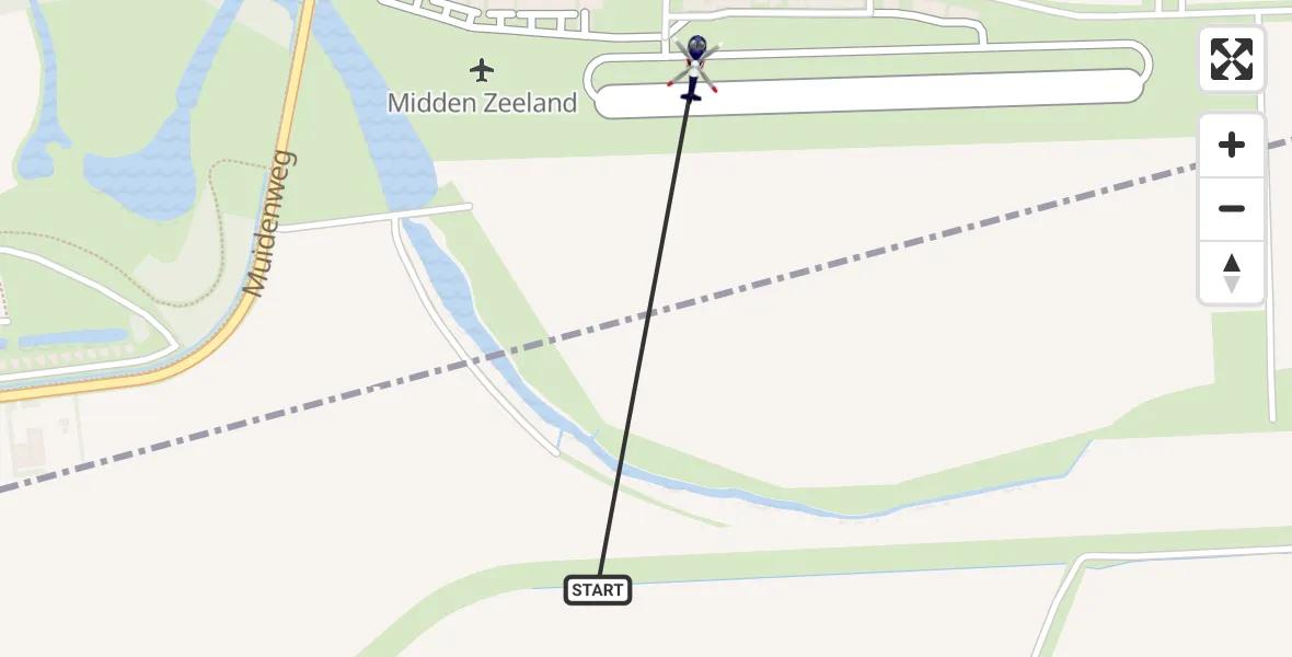 Vluchtroute Politiehelikopter Vliegveld Midden-Zeeland - Vliegveld Midden-Zeeland, 10 oktober 2025, 15:48
