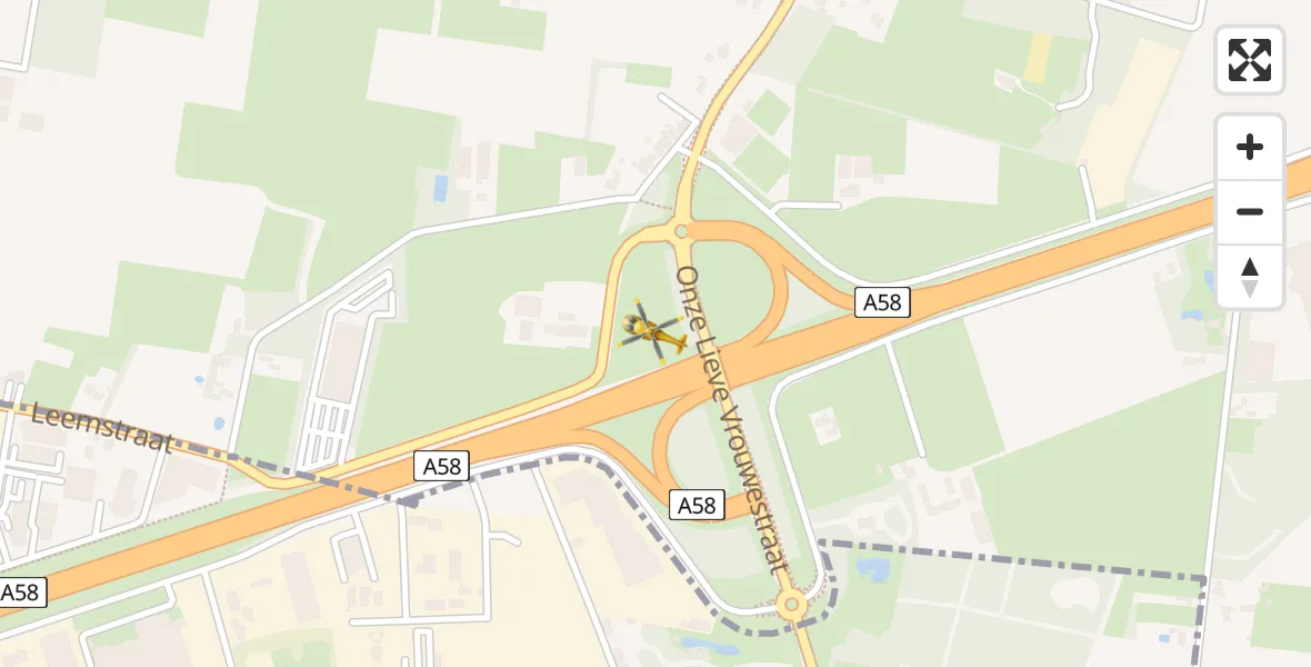 Vluchtroute Traumahelikopter van Zegge naar Zegge