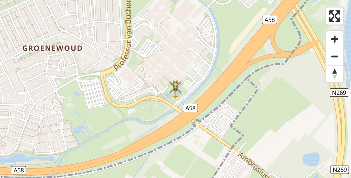 Vluchtroute Traumahelikopter Tilburg - Tilburg, 10 oktober 2025, 16:57
