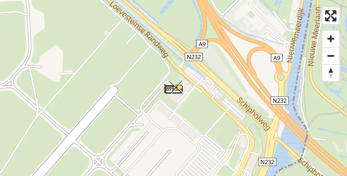 Routekaart van de vlucht: Politieheli naar Schiphol, Walaardt Sacréstraat