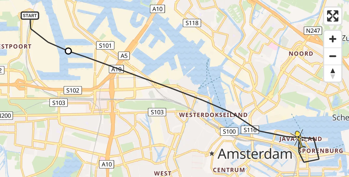 Routekaart van de vlucht: Lifeliner 1 naar Amsterdam, Maltaweg