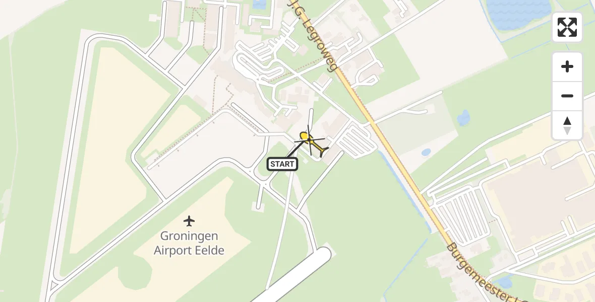 Routekaart van de vlucht: Lifeliner 4 naar Groningen Airport Eelde, Machlaan
